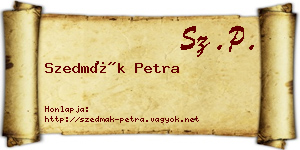 Szedmák Petra névjegykártya